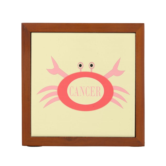 Cancer Star Sign Crab Desk Tidy Pencil/Pen Holder (Front)