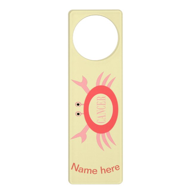 Cancer Star Sign Crab Door Hanger (Front)