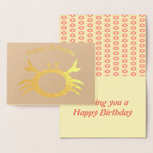 Cancer Star Sign Crab Foil Card