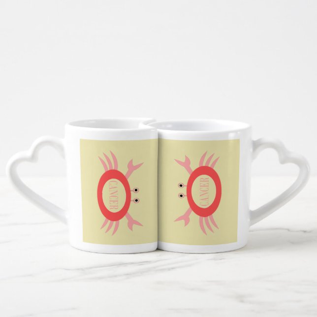 Cancer Star Sign Crab Lovers Mugs (Back Nesting)