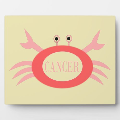 Cancer Star Sign Crab Plaque