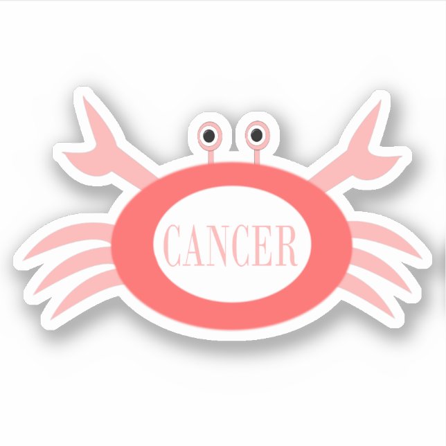 Cancer Star Sign Crab Shaped Sticker (Front)