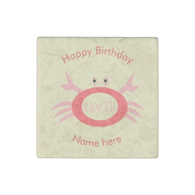 Cancer Star Sign Crab Stone Magnet (Front)