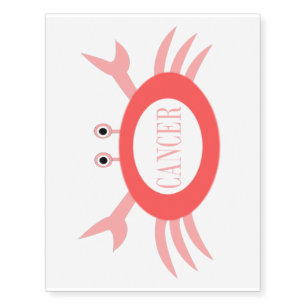 Cancer Star Sign Crab Temporary Tattoo