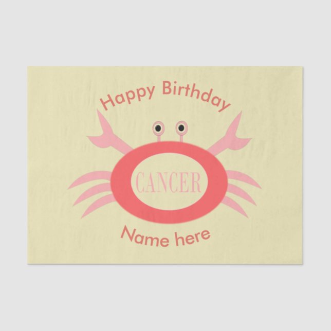 Cancer Star Sign Crab Tissue Paper (Front)