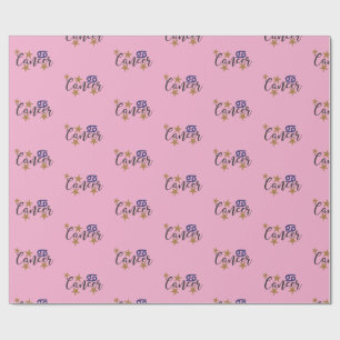 Cancer Star Sign Wrapping Paper Pink Background