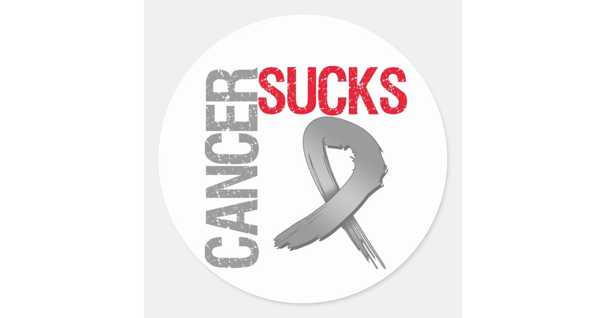 Cancer Sucks Brain Cancer Classic Round Sticker Zazzle 