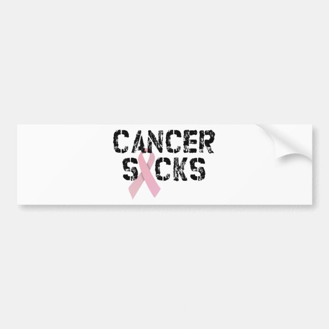Cancer Sucks - Breast Cancer Ribbon Bumper Sticker (Front)