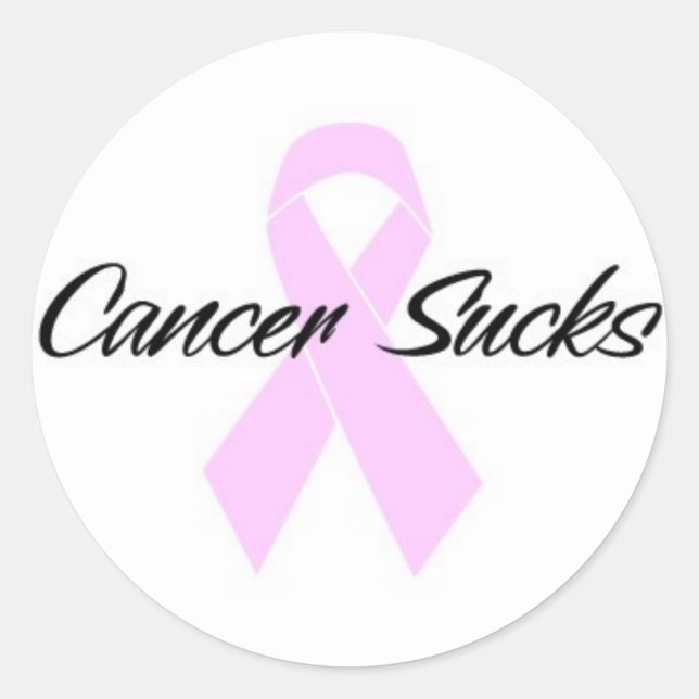 Cancer sucks classic round sticker (Front)