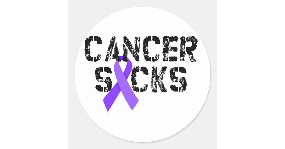 Cancer Sucks Hodgkin S Lymphoma Cancer Ribbon Classic Round Sticker Zazzle Com