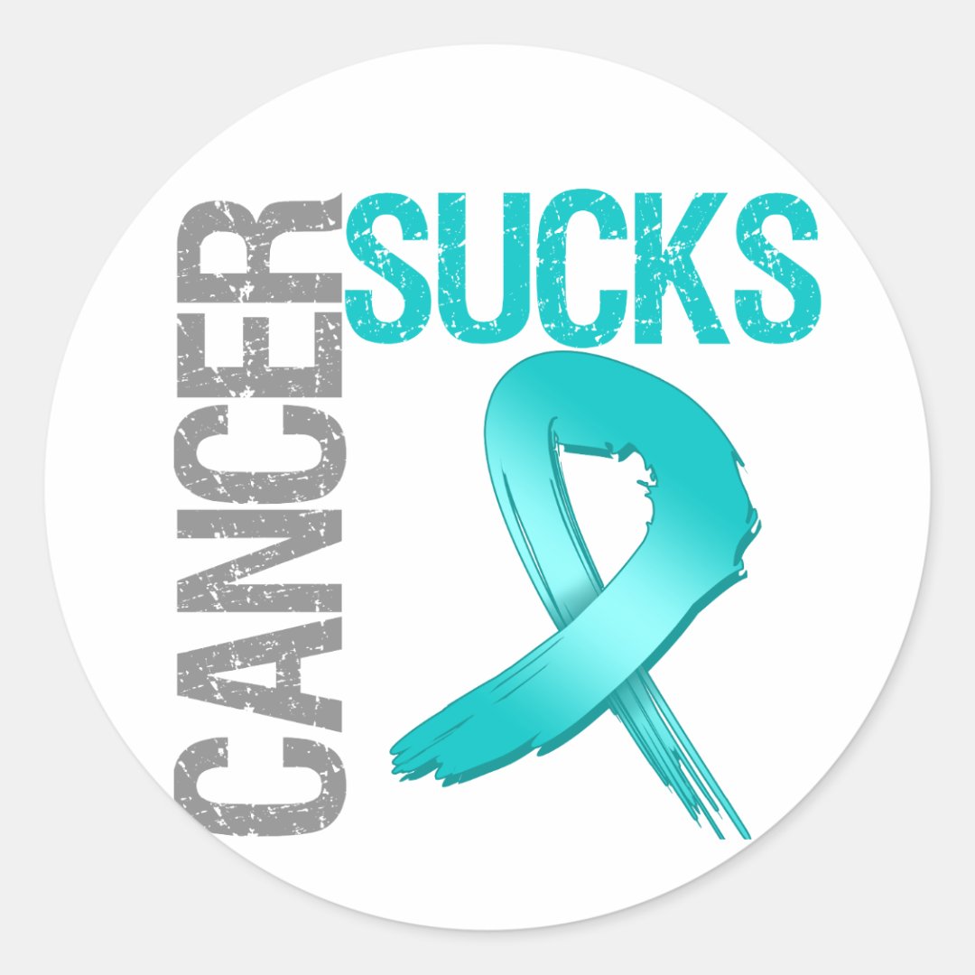 Cancer Sucks - Ovarian Cancer Classic Round Sticker | Zazzle