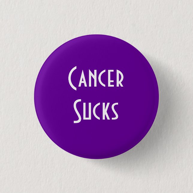 Cancer Sucks: Pancreatic, Leiomyosarcoma Cancer Pinback Button (Front)
