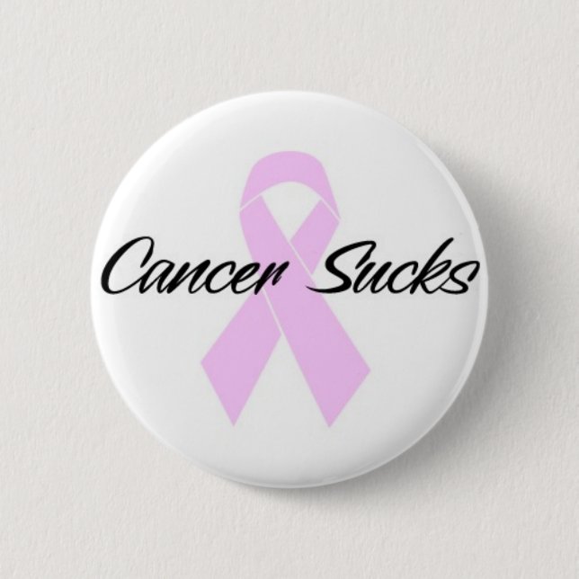 Cancer sucks pinback button (Front)
