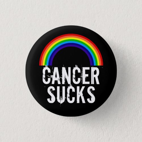 Cancer Sucks Rainbow Button