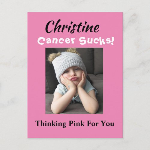 Cancer Sucks Thinking Pink Breast Cancer Wellness Postcard