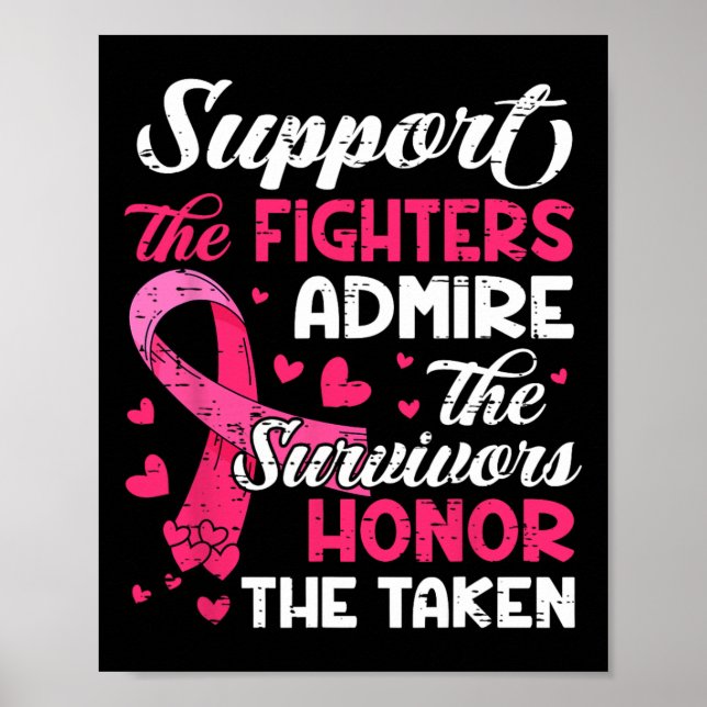 Cancer Support Admire Honor Breast Cancer Awarenes Poster (Front)