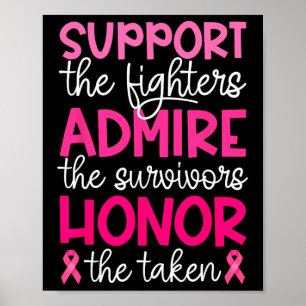 Cancer Support Admire Honor Breast Cancer Awarenes Poster