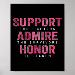 Cancer Support Admire Honor Breast Cancer Awarenes Poster