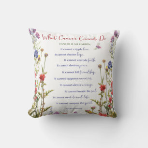 Cancer Support and Encouragement Wildflowers Throw Pillow
