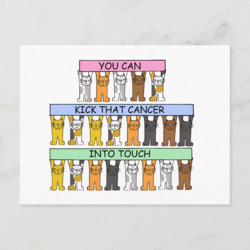Cancer Support Cartoon Cats Humor Postcard