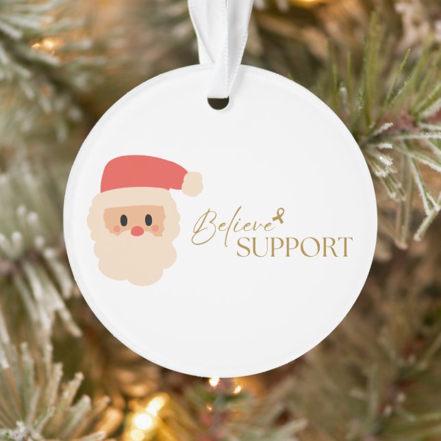 cancer support. Christmas Holiday Ornament (Tree)