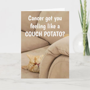 Cancer Support Couch Potato Cat  Card