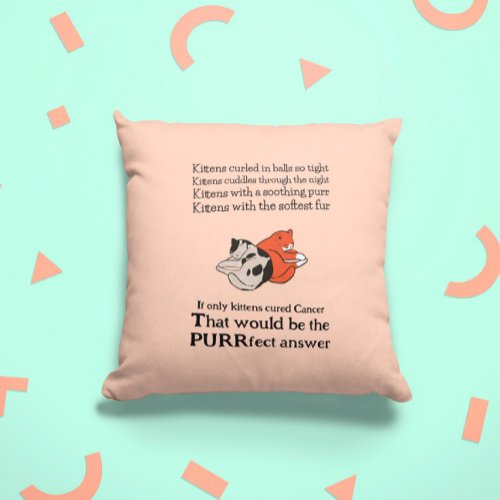 Cancer Support  Encouragement Custom  Throw Pillow