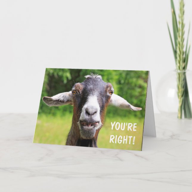 Cancer Support Funny Goat  Card (Front)