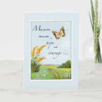 Cancer Support Get Well Butterfly and Countryside
