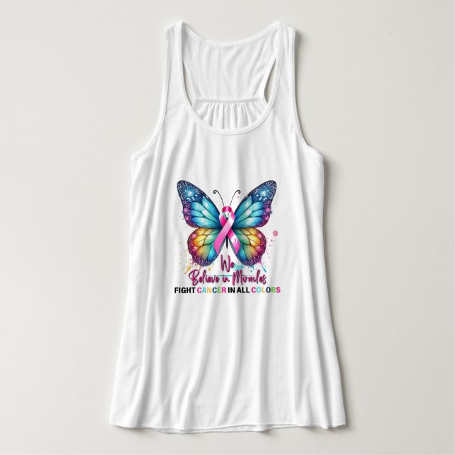 Cancer Support Gift | Fight Cancer | Butterfly Tank Top (Design Front)