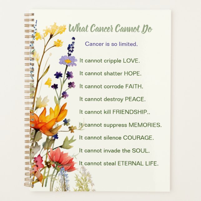 Cancer Support Inspire Wildflowers Sage Planner (Front)