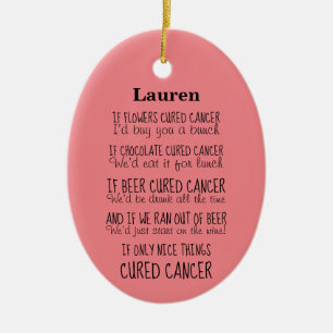 Cancer Support Poem Ceramic Ornament