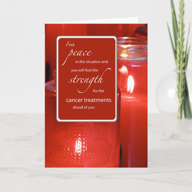 Cancer Support Religious Encouragement Peace Red C Card (Front)