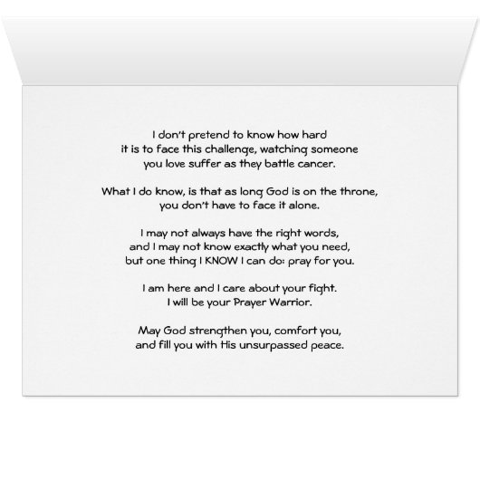 Cancer Support,Religious, I am your Prayer Warrior (Inside Horizontal (Bottom))