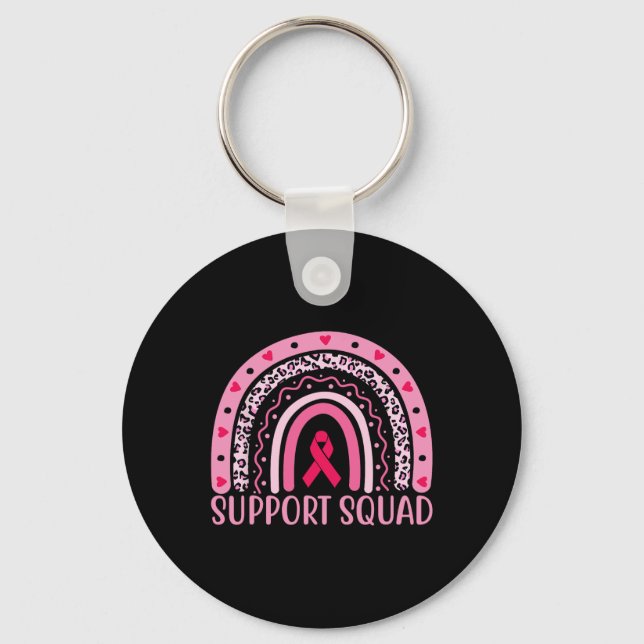 Cancer Support Squad Warrior Breast Cancer Awarene Keychain (Front)