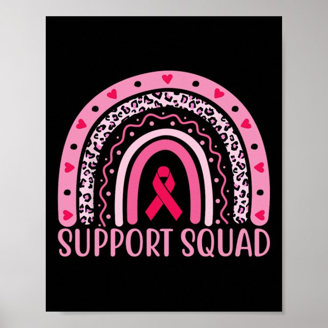 Cancer Support Squad Warrior Breast Cancer Awarene Poster (Front)