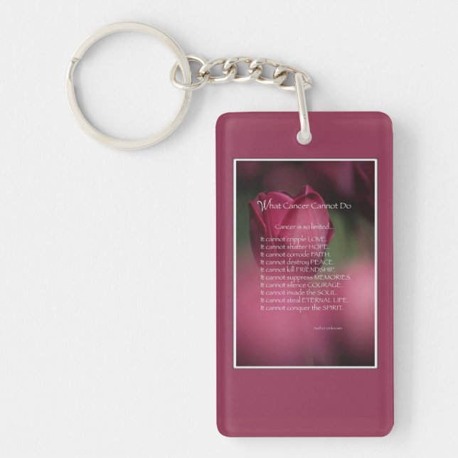 Cancer Support, What Cancer Cannot Do, Flowers Keychain (Front)