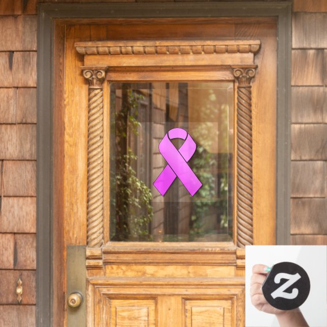 Cancer Supporter Ribbon Window Cling (Home Door)