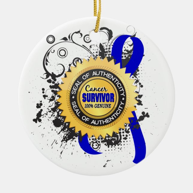 Cancer Survivor 23 Rectal Cancer Ceramic Ornament (Front)