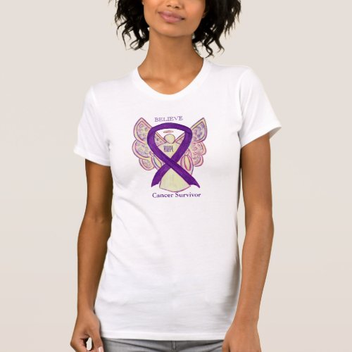 Cancer Survivor Awareness Ribbon Angel Shirt