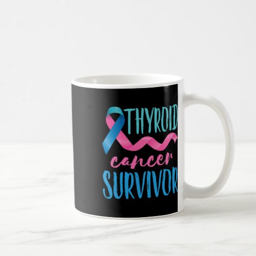 Cancer Survivor Awareness Ribbon Teal Pink Blue  Coffee Mug