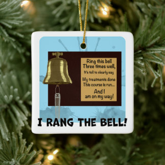 Cancer Survivor Bell Personalize Date On Back Ceramic Ornament