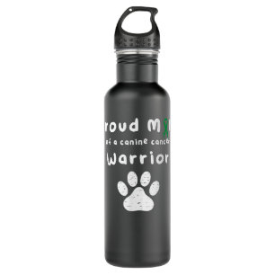 Cancer Survivor Canine Cancer Awareness Paw Print Stainless Steel Water Bottle