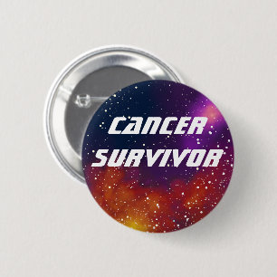 Cancer Survivor Customizable Galaxy Identity Pinback Button