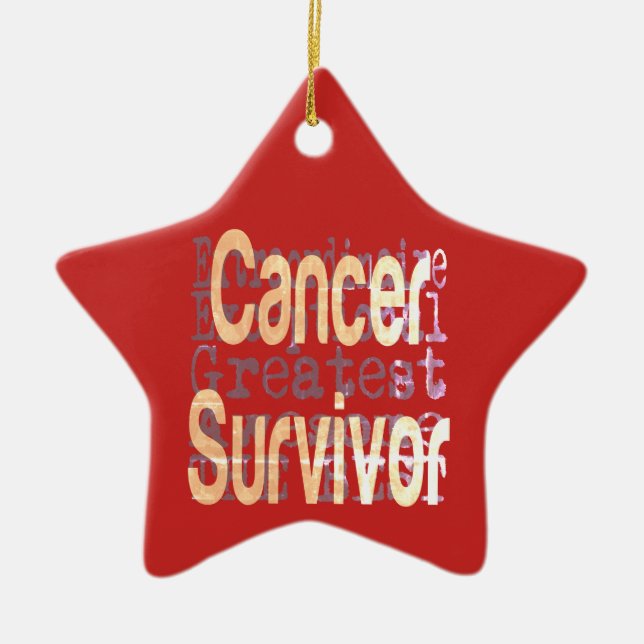 Cancer Survivor Extraordinaire Ceramic Ornament (Front)