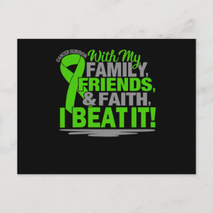 Cancer Survivor Faith Friends Family Green And Gre Announcement Postcard