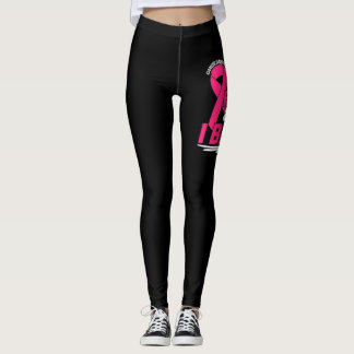 Cancer Survivor Faith Friends Family Pink And Whit Leggings