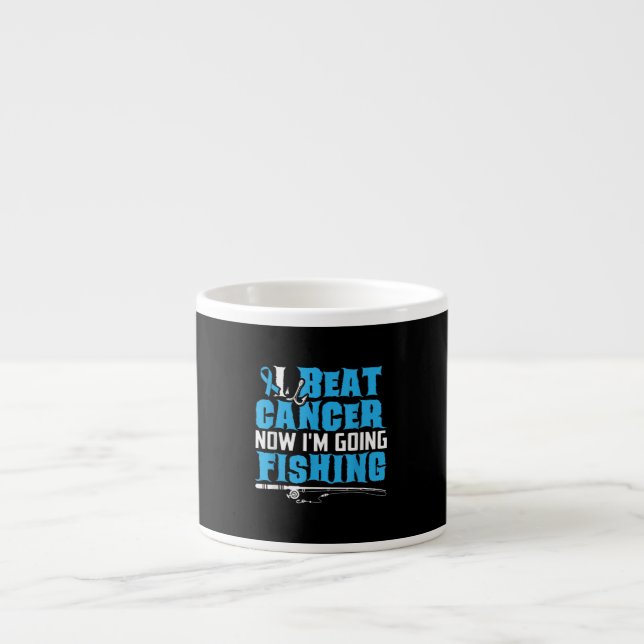 Cancer Survivor Fishing Gift Tee I Beat Cancer Espresso Cup (Front)