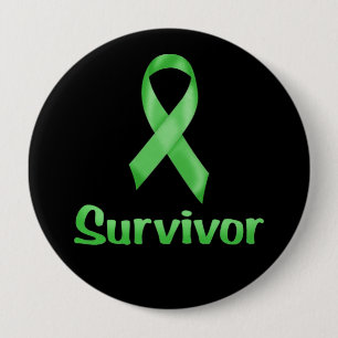 Cancer Survivor Green Pinback Button