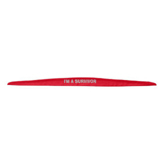 Cancer Survivor Hair Tie Headband Gray on Red